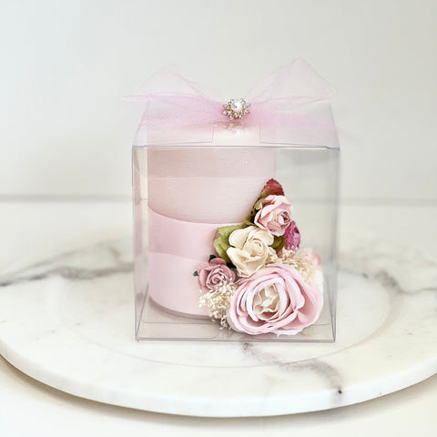 3 pcs Pink Custom Candles – Wedding Favors for Guests, Custom Party Favors with Box, Personalized Candle Gifts