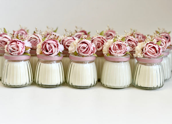 Pink Custom Candle Wedding Favors for Guests, Personalized Party Candle Favors, Bulk Candle Favors, Decorative Candles for Home, Customizable Wedding Favors