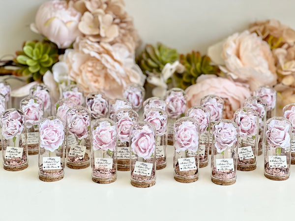 10 pcs Bulk Wedding Favors for Guests, Rose Dome Favors, Personalized Party Gifts, Beauty and the Beast Custom Favors, Rustic Favors Gifts, Boho