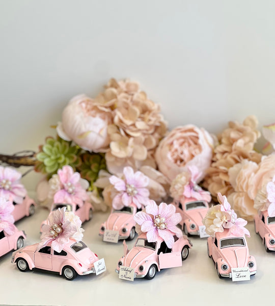 Pink Car Wedding Favors, Vintage Car Favors, Wedding Favors for Guests, Baby Shower Party Favors, Custom Sweet 15 Favors, Bachelorette Favors