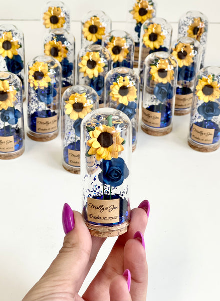 10 pcs Wedding Favors for Guests, Wedding Favors, Rustic Wedding, Custom Favors, Personalized Sunflower Favors, Rustic Favors