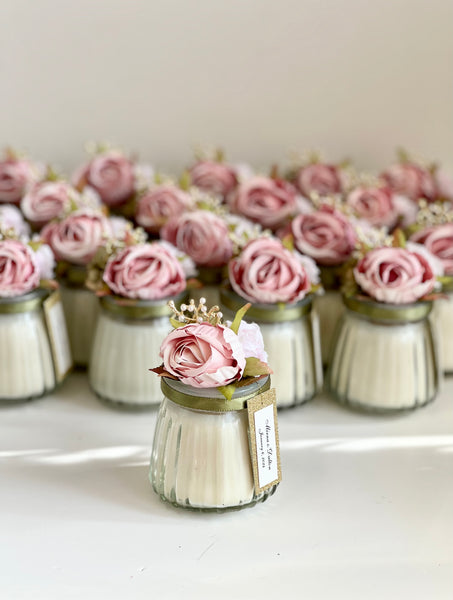 Pink Custom Candle Wedding Favors for Guests, Personalized Party Candle Favors, Bulk Candle Favors, Decorative Candles for Home, Customizable Wedding Favors