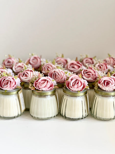 Pink Custom Candle Wedding Favors for Guests, Personalized Party Candle Favors, Bulk Candle Favors, Decorative Candles for Home, Customizable Wedding Favors
