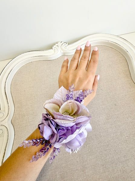 Luxury Lilac Wedding Corsage and Boutonniere Set, Prom Party Corsage Set