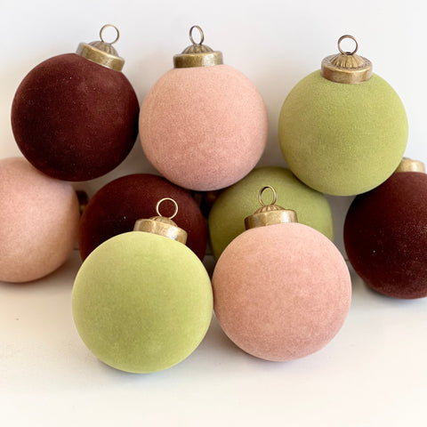 Set of colorful round ornaments on a white background