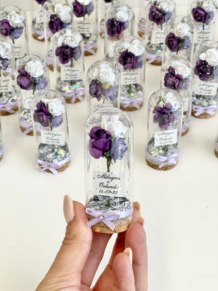 10 pcs Wedding Favors – Custom Glass Dome Cloche Favors, Beauty and the Beast Party Favors for Guests