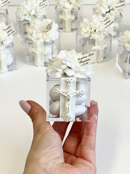 10 pcs Baptism Favors, Christening Favors, Cross Favors, Custom Favors, First Communion Souvenirs, Personalized Baptism Gifts