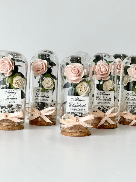 10 pcs Wedding Favors – Custom Glass Dome Cloche Favors, Beauty and the Beast Party Favors for Guests