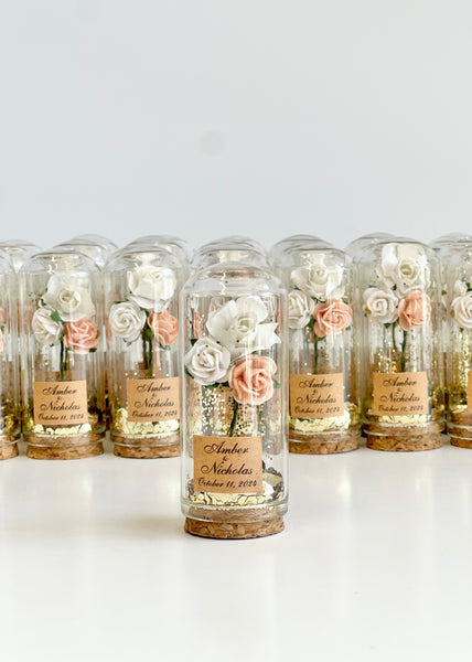 10 pcs Wedding Favors – Custom Glass Dome Cloche Favors, Beauty and the Beast Party Favors for Guests