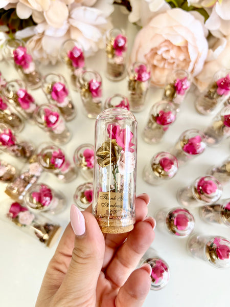 10 pcs Wedding Favors – Custom Glass Dome Cloche Favors, Beauty and the Beast Party Favors for Guests