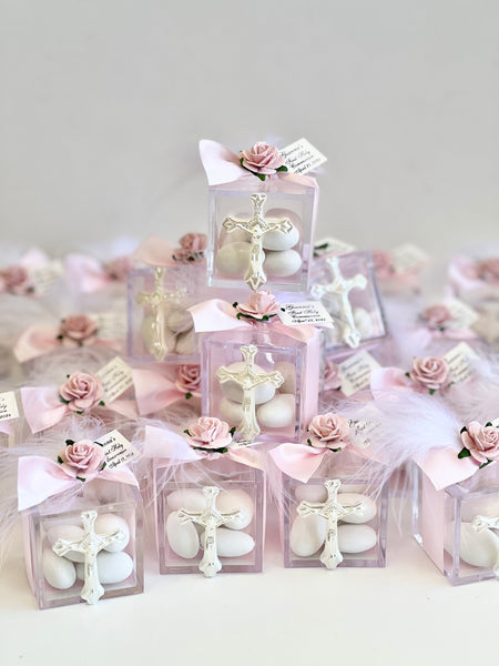 10 pcs Baptism Favors, Christening Favors, Cross Favors, Custom Favors, First Communion Souvenirs, Personalized Baptism Gifts