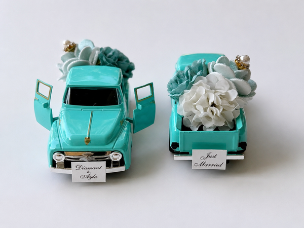 Track Car Wedding Favors, Turquoise Car Wedding Gifts for Guests, Baby Shower, Personalized Party Favors, Custom Bride Shower Favors