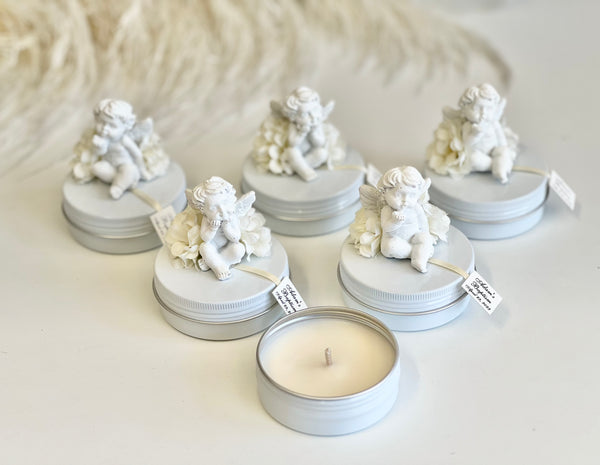 5 pcs Baptism Candle Favors, Personalized Baptism Gifts, Baby Shower Favors, Custom Favors, Angel Favors, Party Favors, Baby Girl