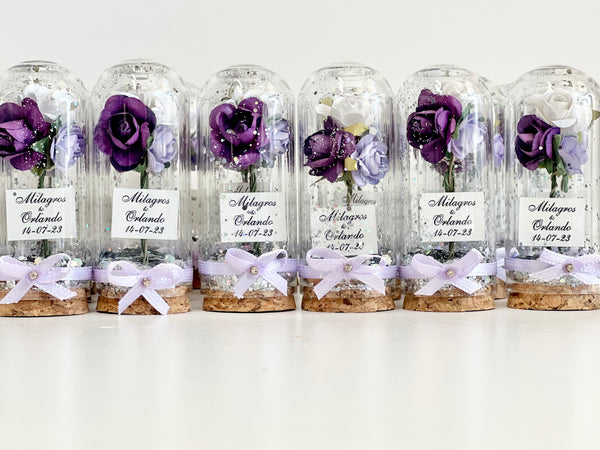 10 pcs Wedding Favors – Custom Glass Dome Cloche Favors, Beauty and the Beast Party Favors for Guests