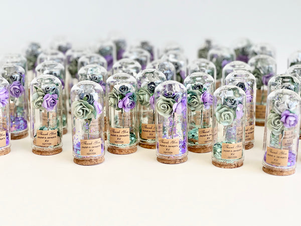 10 pcs Wedding Favors – Custom Glass Dome Cloche Favors, Beauty and the Beast Party Favors for Guests