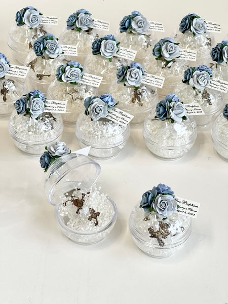 10 pcs Baptism Favors, Christening Favors, Rosary Favor Boxes, Personalized First Communion Souvenirs, Custom Baptism Gifts