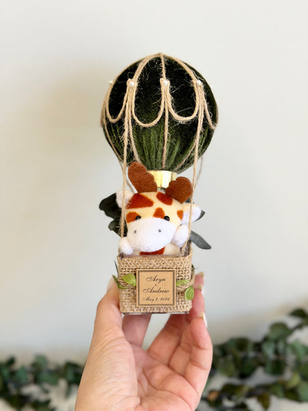 Safari Hot Air Balloon Baby Shower Favor, Jungle Baby Shower Gift, Neutral Baby Shower Decor, Newborn Keepsake Favors for Guests