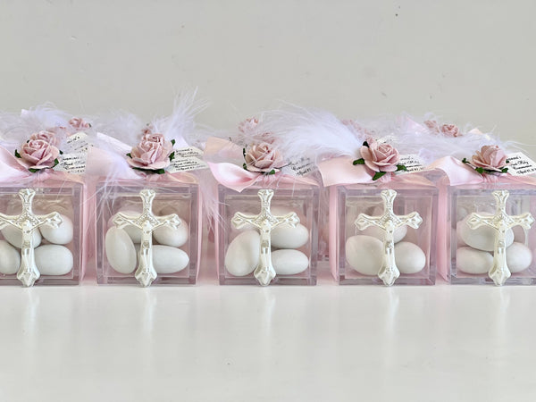 10 pcs Baptism Favors, Christening Favors, Cross Favors, Custom Favors, First Communion Souvenirs, Personalized Baptism Gifts
