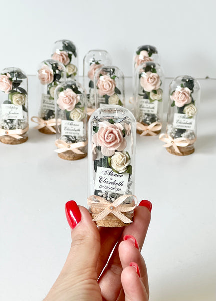 10 pcs Wedding Favors – Custom Glass Dome Cloche Favors, Beauty and the Beast Party Favors for Guests