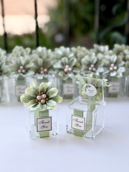 5 pcs Sage Green Wedding Favors Boxes, Elegance Wedding Favors for Guests, Luxury Party Favors, Wedding Custom Favors, Quinceanera Favors Gifts