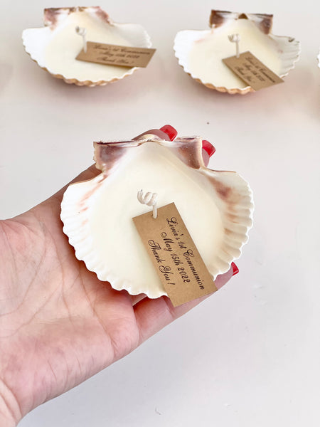 5 pcs Beach Wedding Sea Shell Candle Favors with Box, Ocean Theme Wedding Favors for Guests, Custom Beach Party Favors