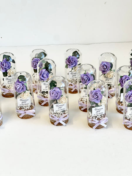 10 pcs Wedding Favors – Custom Glass Dome Cloche Favors, Beauty and the Beast Party Favors for Guests