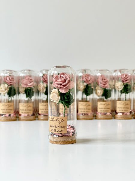 10 pcs Wedding Favors – Custom Glass Dome Cloche Favors, Beauty and the Beast Party Favors for Guests