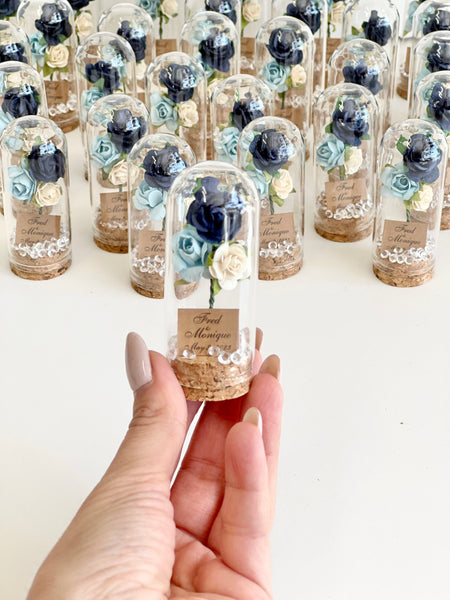 10 pcs Wedding Favors – Custom Glass Dome Cloche Favors, Beauty and the Beast Party Favors for Guests