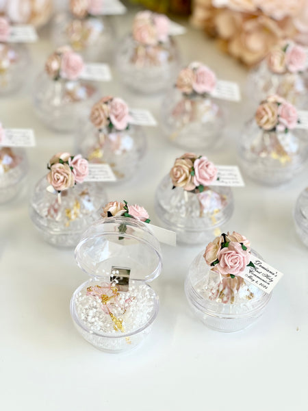 10 pcs Baptism Favors, Christening Favors, Rosary Favor Boxes, Personalized First Communion Souvenirs, Custom Baptism Gifts