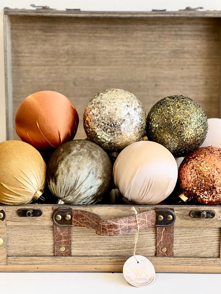 12 pcs Luxury Brown Shades Christmas Ornaments, Mix of Velvet Satin Glitter Textured Balls, Elegant Holiday Tree Decorations, Christmas Gift