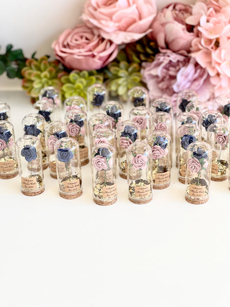10 pcs Wedding Favors – Custom Glass Dome Cloche Favors, Beauty and the Beast Party Favors for Guests