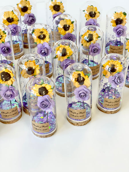 10 pcs Wedding Favors for Guests, Wedding Favors, Rustic Wedding, Custom Favors, Personalized Sunflower Favors, Rustic Favors
