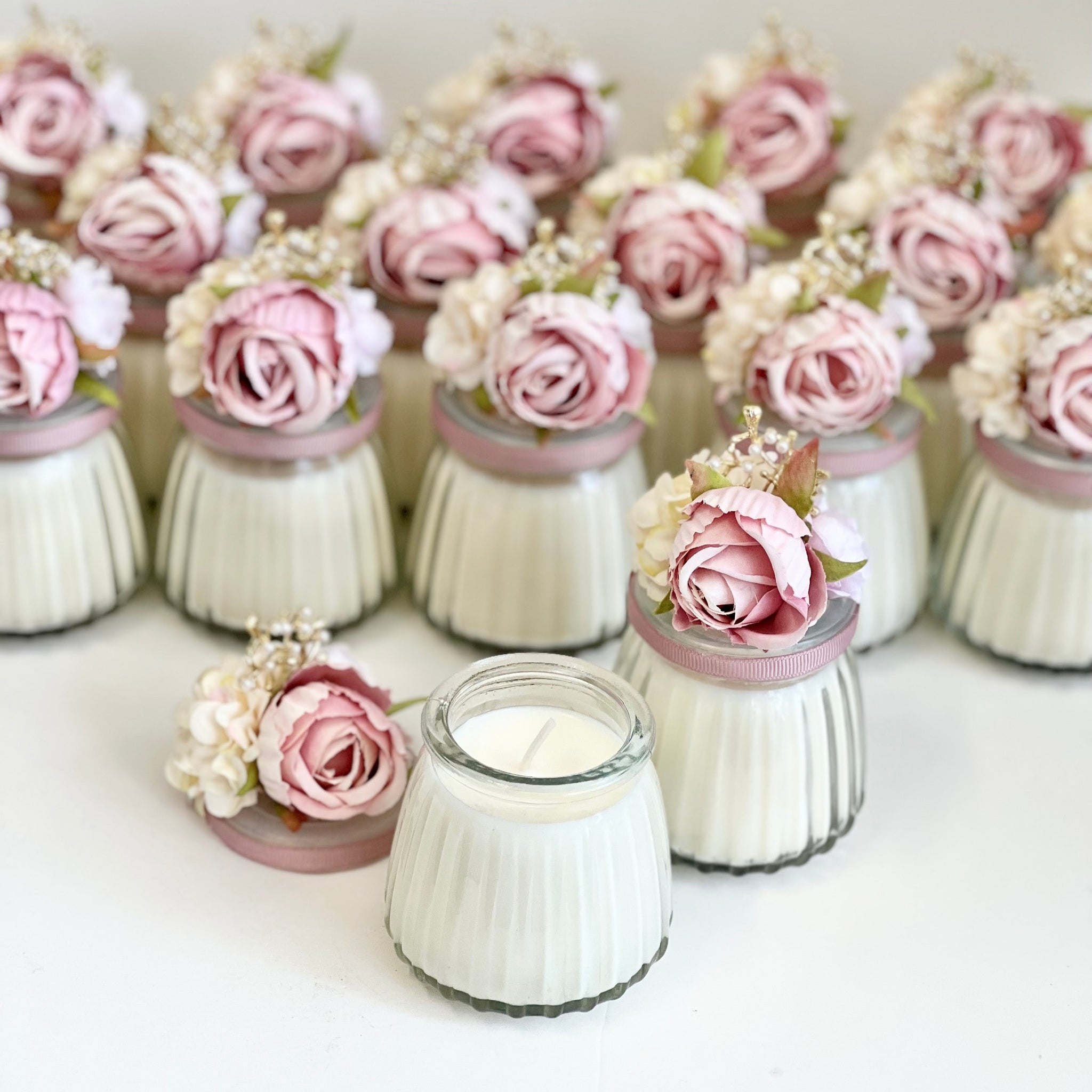 Pink Custom Candle Wedding Favors for Guests, Personalized Party Candle Favors, Bulk Candle Favors, Decorative Candles for Home, Customizable Wedding Favors