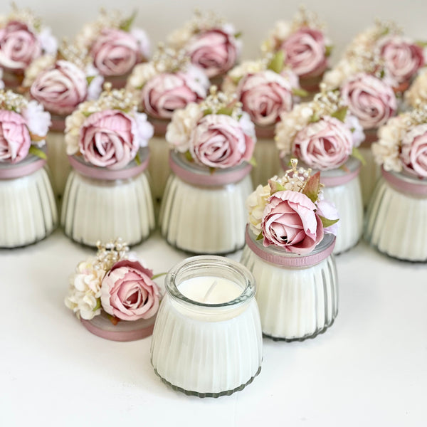 Pink Custom Candle Wedding Favors for Guests, Personalized Party Candle Favors, Bulk Candle Favors, Decorative Candles for Home, Customizable Wedding Favors