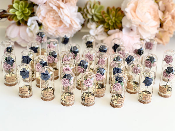 10 pcs Wedding Favors – Custom Glass Dome Cloche Favors, Beauty and the Beast Party Favors for Guests