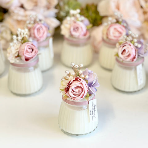 Pink Custom Candle Wedding Favors for Guests, Personalized Party Candle Favors, Bulk Candle Favors, Decorative Candles for Home, Customizable Wedding Favors