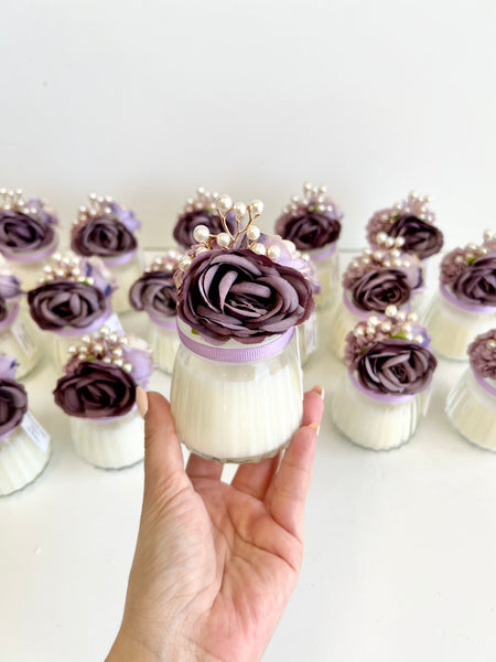 Purple Custom Candle Wedding Favors for Guests, Personalized Party Candle Favors, Bulk Candle Favors, Decorative Candles for Home, Customizable Wedding Favors