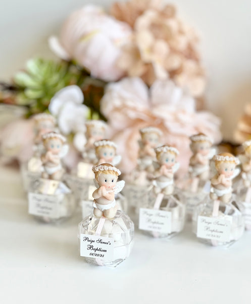 10 pcs Baptism Favors, Christening Favors with Angel, Custom Favor Boxes, Personalized First Communion Souvenirs, Custom Baptism Gifts