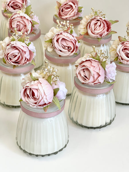 Pink Custom Candle Wedding Favors for Guests, Personalized Party Candle Favors, Bulk Candle Favors, Decorative Candles for Home, Customizable Wedding Favors