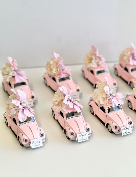 Pink Car Wedding Favors, Vintage Car Favors, Wedding Favors for Guests, Baby Shower Party Favors, Custom Sweet 15 Favors, Bachelorette Favors