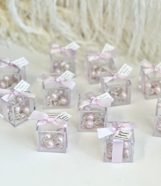12 pcs Baptism Favors, Christening Favors, Rosary Favor Boxes, Personalized First Communion Souvenirs, Custom Baptism Gifts