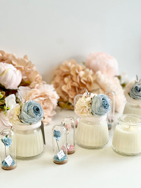 Blue Custom Candle Wedding Favors for Guests, Personalized Party Candle Favors, Bulk Candle Favors, Decorative Candles for Home, Customizable Wedding Favors