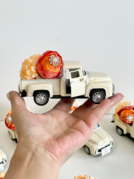 Personalized Vintage Car Wedding Keepsakes, Orange Guest Gifts, Baby Shower, Custom Bride Shower Favors