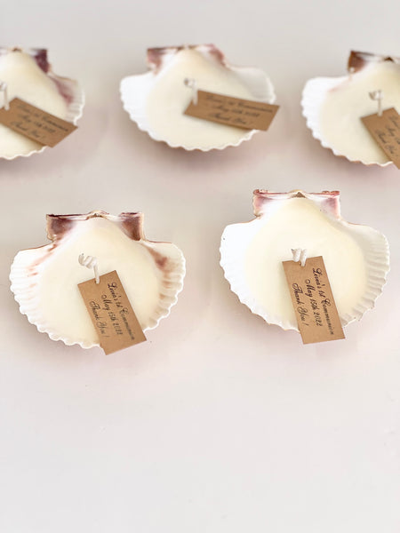 5 pcs Beach Wedding Sea Shell Candle Favors with Box, Ocean Theme Wedding Favors for Guests, Custom Beach Party Favors