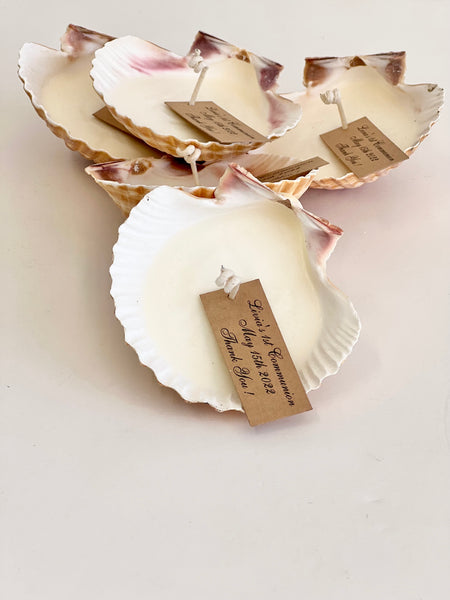 5 pcs Beach Wedding Sea Shell Candle Favors with Box, Ocean Theme Wedding Favors for Guests, Custom Beach Party Favors