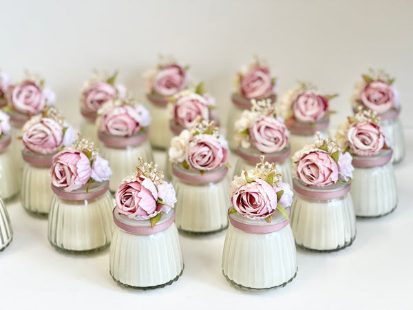 Pink Custom Candle Wedding Favors for Guests, Personalized Party Candle Favors, Bulk Candle Favors, Decorative Candles for Home, Customizable Wedding Favors