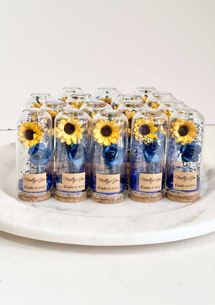 10 pcs Wedding Favors for Guests, Wedding Favors, Rustic Wedding, Custom Favors, Personalized Sunflower Favors, Rustic Favors