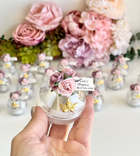 10 pcs Baptism Favors, Christening Favors, Angel Favor Boxes, Personalized First Communion Souvenirs, Custom Baptism Gifts