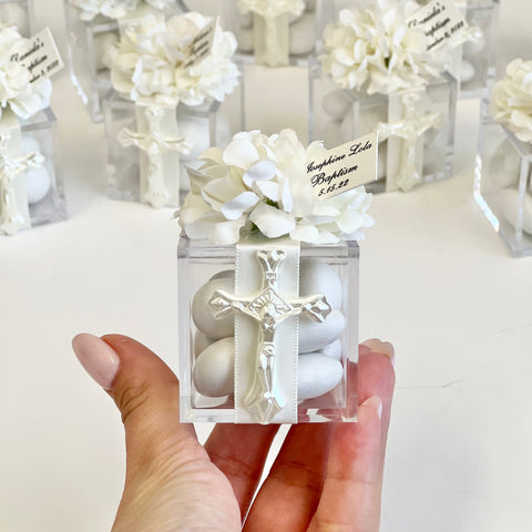10 pcs Baptism Favors, Christening Favors, Cross Favors, Custom Favors, First Communion Souvenirs, Personalized Baptism Gifts