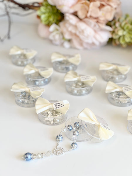 12 pcs Baptism Favors, Christening Favors, Rosary Favor Boxes, Personalized First Communion Souvenirs, Custom Baptism Gifts